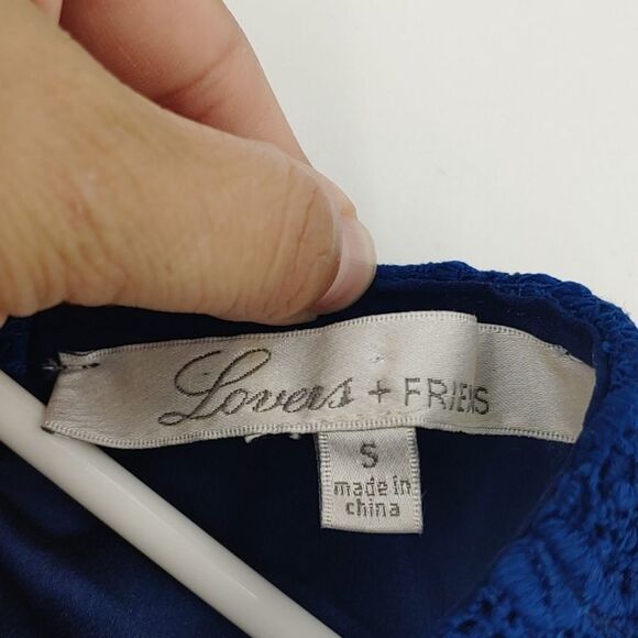 Revolve Lovers and Friends Dress Women's Small Overlay Lace Blue - Picture 4 of 9